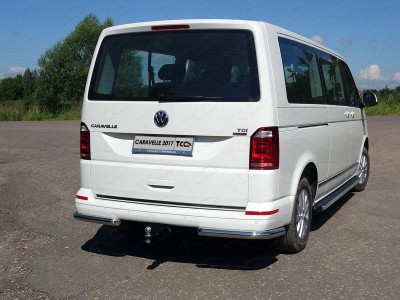 Защита задняя уголки 60 мм ТСС для Volkswagen Caravelle T6 2015-2021