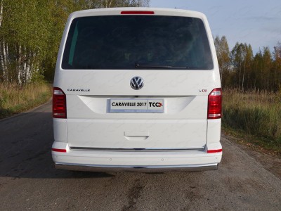 Защита заднего бампера овальная 75х42 мм для Volkswagen Caravelle T6 № VWCARAV17-26