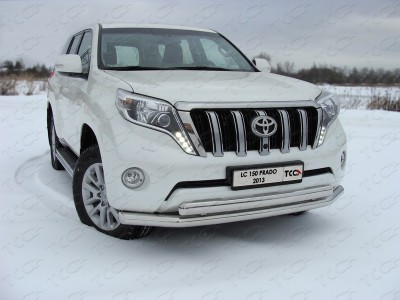 Защита передняя двойная 76-75 мм для Toyota Land Cruiser 150 № TOYLC15013-01