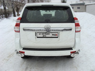 Защита задняя двойные уголки 76-42 мм ТСС для Toyota Land Cruiser 150 2013-2017