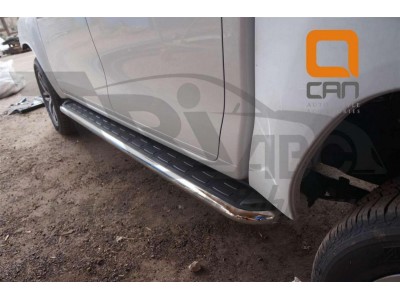 Пороги алюминиевые Ring для Toyota Hilux 2015-2021
