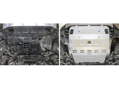 Защита картера КПП Rival увеличенная для Geely Atlas 2018-2021