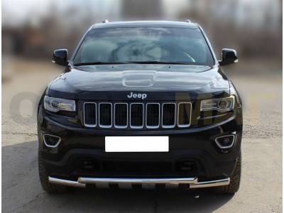 Дуга передняя по низу бампера d-60 с декоративной защитой картера для Jeep Grand Cherokee № JGC14_1