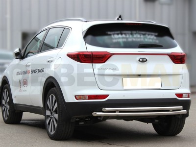 Защита заднего бампера двойная 53-43 мм для Kia Sportage № KSP16_3.1