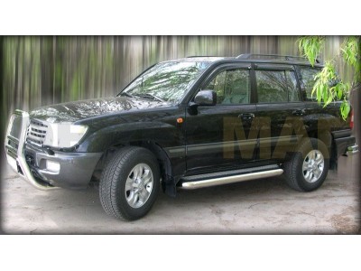 Пороги с площадкой алюминиевый лист 100 мм для Toyota Land Cruiser 100 № LC 7
