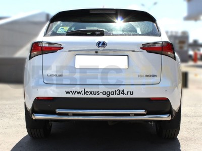 Защита заднего бампера двойная 60-43 мм для Lexus NX200/300h № LNX_3.1