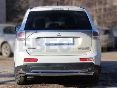 Защита заднего бампера двойная 53-43 мм для Mitsubishi Outlander № MOUS2012_3.1