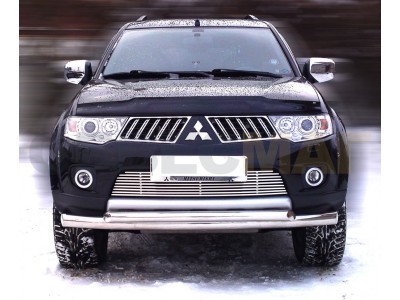 Защита передняя двойная 76-60 мм для Mitsubishi Pajero Sport № MPS14 1