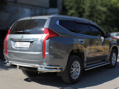 Защита задняя уголки двойные 76-43 мм для Mitsubishi Pajero Sport № MPS16_3