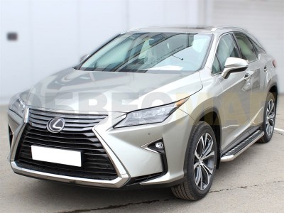 Пороги с площадкой алюминиевый лист 60 мм для Lexus RX № RX15_2
