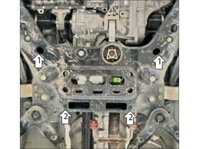 Защита ЭУР (4 мм, алюминий) для GAC GS8 2023-н.в., GAC M8 2023-н.в.
