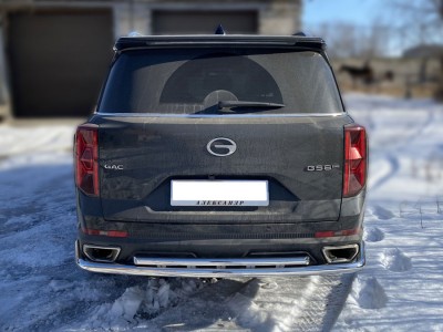 Защита заднего бампера полноразмерная  двойная d-60+43 Технотек для GAC GS8 II Рестайлинг 2021 – н.в.