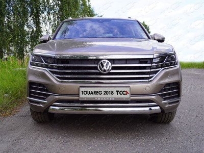 Защита передняя овальная 75х42 мм для Volkswagen Touareg № VWTOUAR18-23
