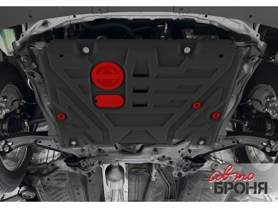 Защита картера (сталь) + комплект крепежа для Haval M6 2023-н.в. (V - 1.5, робот, передний привод)