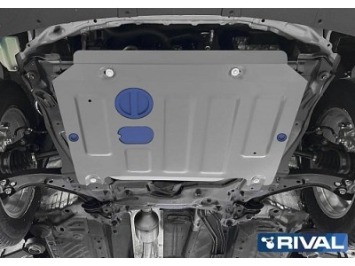 Защита картера + комплект крепежа, Rival, Алюминий, Haval M6, V-1.5, Робот, передний, 2023-н.в.