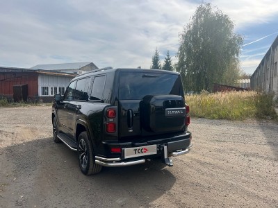 Защита задняя (уголки двойные) 76,1/42,4 мм для Haval H9 2.0 (бенз) 2024-н.в. №HAVH924-06