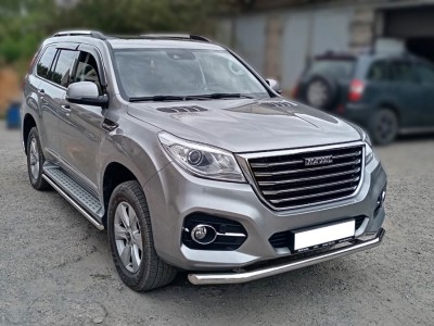 Защита переднего бампера d-60 радиусная одинарная Технотек для Haval H9 2017 – н.в.