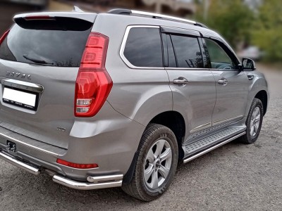 Защита заднего бампера "уголки" d-60+43 для Haval H9 2017 – н.в. HVH9_3.2