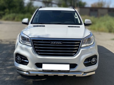 Защита переднего бампера d-60 с доп.накладками для Haval H9 2017 – н.в. HVH9_1.2