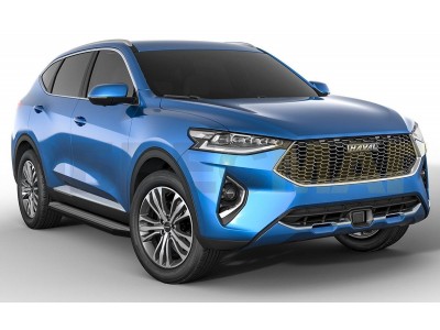 Пороги алюминиевые Rival Black для Haval F7/F7x № A180ALB.9403.1