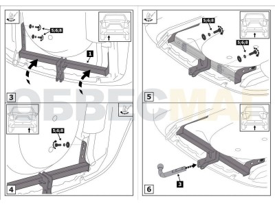Фаркоп Atlas, шар A, на седан и лифтбек для Lada Granta 2011-2021