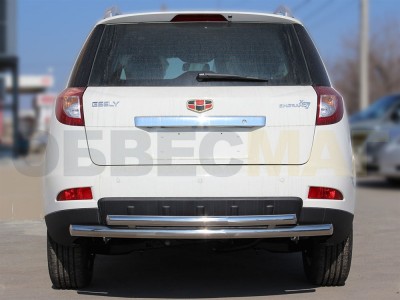 Защита заднего бампера двойная 60-53 мм для Geely Emgrand X7 № GLX7_3.1