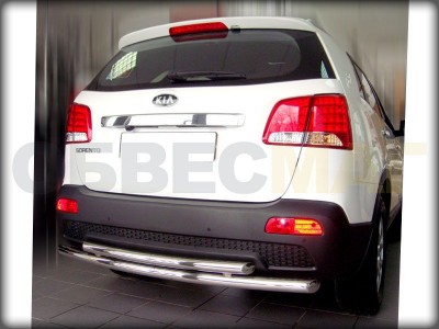Защита заднего бампера двойная 60-53 мм для Kia Sorento № KST09 4
