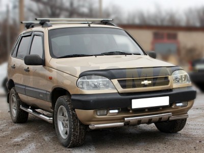 Пороги труба с накладками 76 мм для Chevrolet Niva № NSVN 2