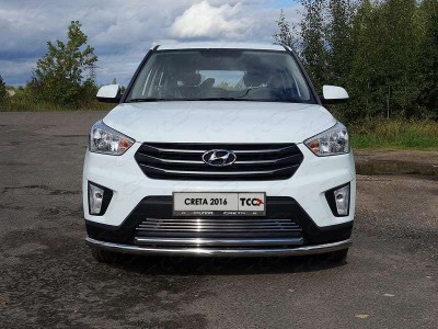 Решетка радиатора 12 мм для Hyundai Creta № HYUNCRE16-04