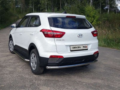 Защита заднего бампера 60 мм ТСС для Hyundai Creta 2016-2021