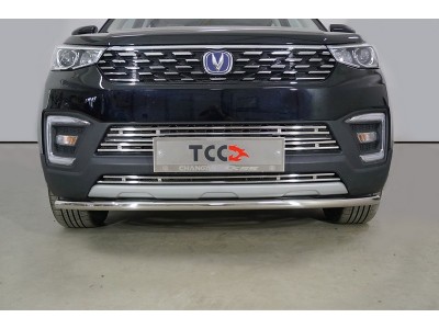 Защита передняя нижняя 42,4 мм ТСС для Changan CS55 2WD 1.5T 2017 – н.в.