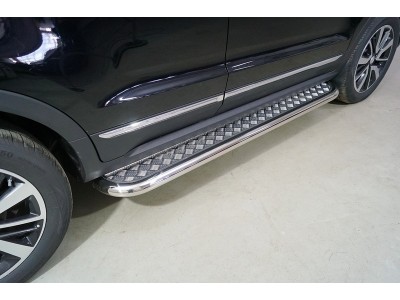Пороги с площадкой 60,3 мм для Changan CS55 2WD 1.5T 2017 – н.в. CHANCS5522-17