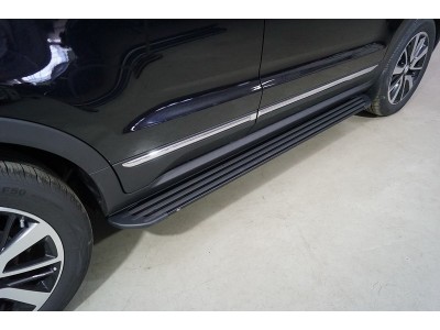 Пороги алюминиевые Slim Line Black 1720 мм для Changan CS55 2WD 1.5T 2017 – н.в. CHANCS5522-21B