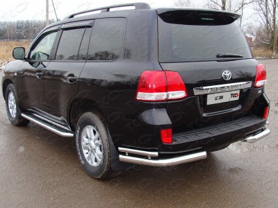 Защита задняя двойные уголки 76-42 мм для Toyota Land Cruiser 200 № TOYLC20012-04