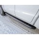 Пороги алюминиевые ТСС с накладкой чёрные для Volkswagen Amarok 2016-2021