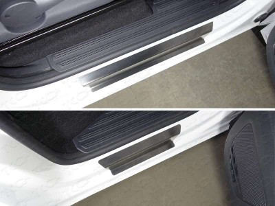 Накладки на пороги лист шлифованный для Volkswagen Amarok № VWAMAR17-40