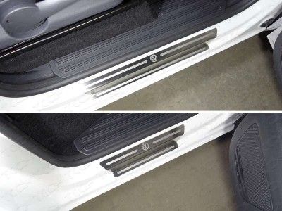 Накладки на пороги лист шлифованный лого Volkswagen для Volkswagen Amarok № VWAMAR17-46