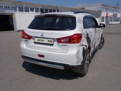 Защита заднего бампера овальная 75х42 мм для Mitsubishi ASX № MITSASX13-09