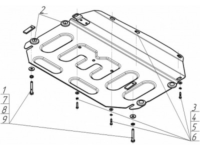 Усиленная защита картера двигателя, КПП (2 мм, сталь) для Hyundai Elantra 2006-2010, Hyundai i30 2007-2011, Kia Cerato седан/купе 2009-2013, Kia Ceed хетчбек/универсал 2006-2012