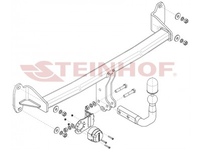 Фаркоп для Mini Cooper Countryman 2WD F60 2017-2024 условно-съемное крепление шара №M-284