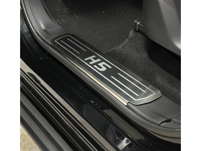 Накладки на пластиковые пороги (лист шлифованный надпись H5) 4шт для Haval H5 Diesel 4WD 2024-н.в. №HAVH524-02