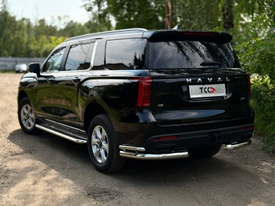 Защита задняя (уголки двойные) 76,1/42,4 мм для Haval H5 Diesel 4WD 2024-н.в. №HAVH524-07
