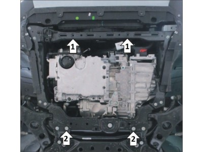 Усиленная защита картера двигателя, КПП (2 мм, сталь) для Geely Atlas Pro 2021-2024, Belgee X70 2024-н.в.