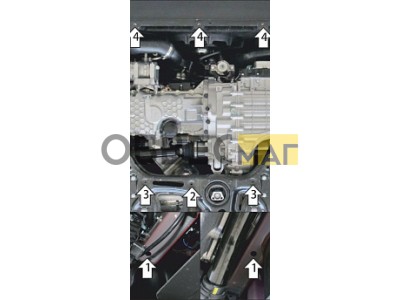 Защита картера двигателя и КПП (1,5 мм, сталь) для FAW Bestune T55 2023-н.в.