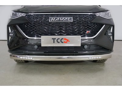 Защита передняя нижняя (овальная с ДХО) 75х42 мм для Haval F7 2022 – н.в. HAVF722-10