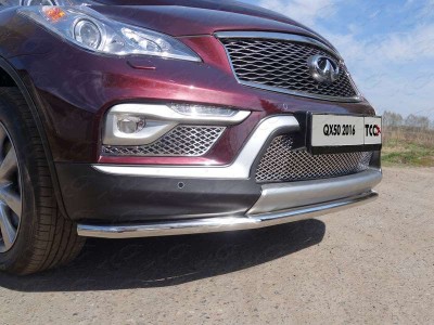 Защита переднего бампера 42 мм ТСС для Infiniti QX50 2016-2017
