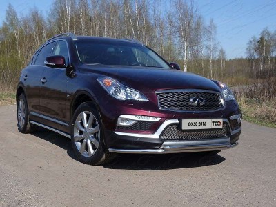 Пороги труба 42 мм ТСС для Infiniti QX50 2016-2017
