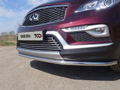 Накладка решётки радиатора 12 мм ТСС для Infiniti QX50 2016-2017
