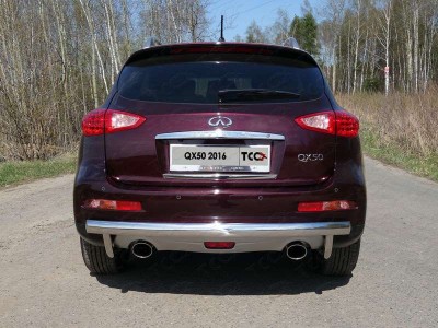Защита заднего бампера овальная 75х42 мм для Infiniti QX50 № INFQX5016-07