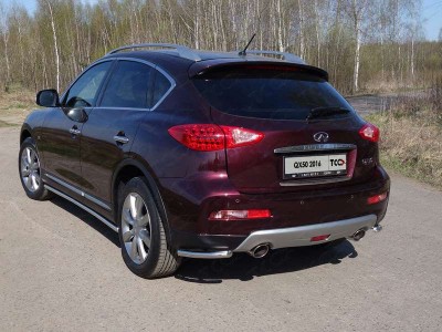 Защита задняя уголки 42 мм ТСС для Infiniti QX50 2016-2017